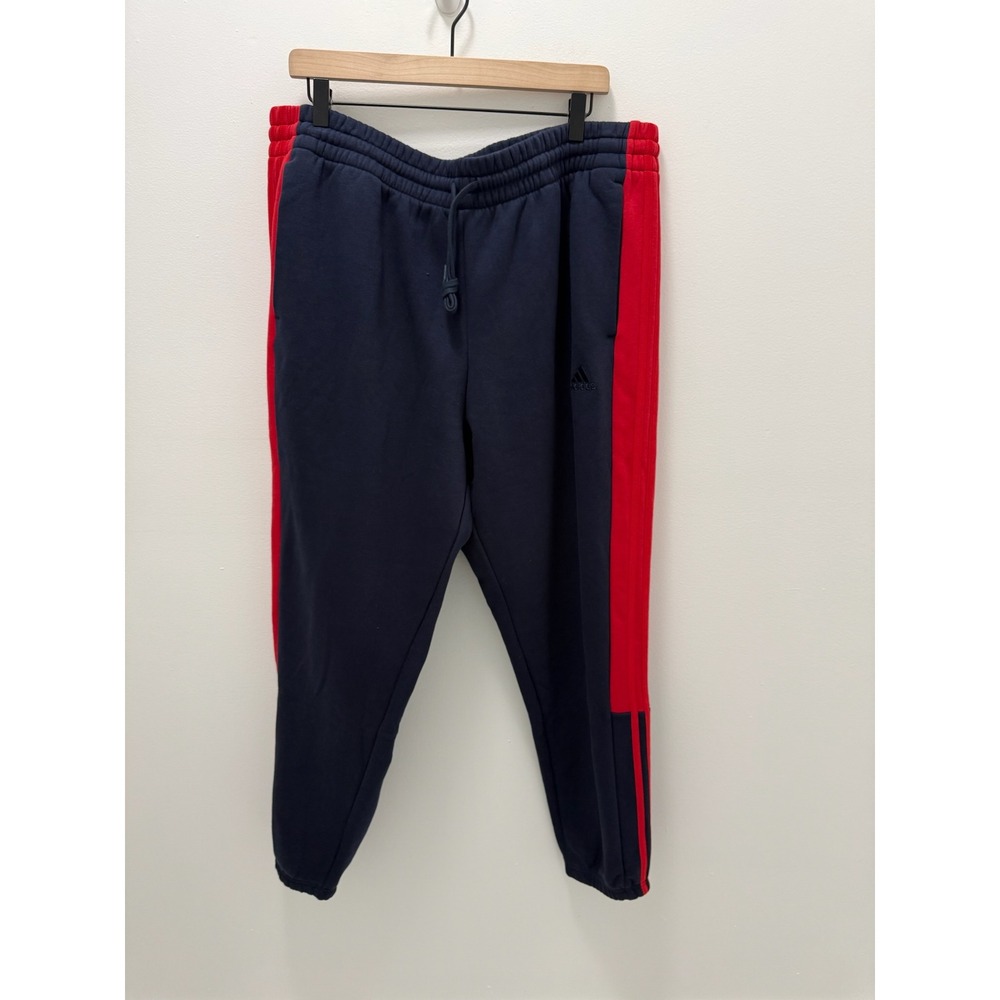 Adidas Mens Colorblock 3-Stripes Fleece Pants Legend Red 2XL Florida
